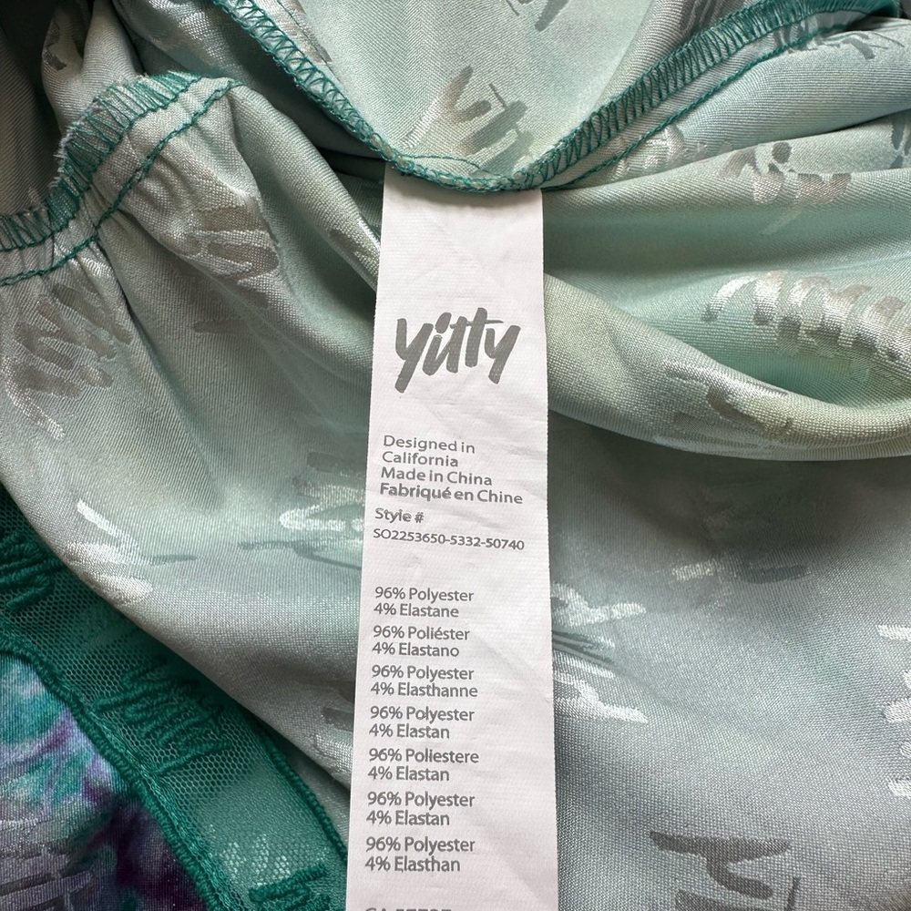 YITTY Satin Flowy Set Pajama Deep Sea‎ Top Size XL and Short Size Large Set of 2 - Picture 10 of 11